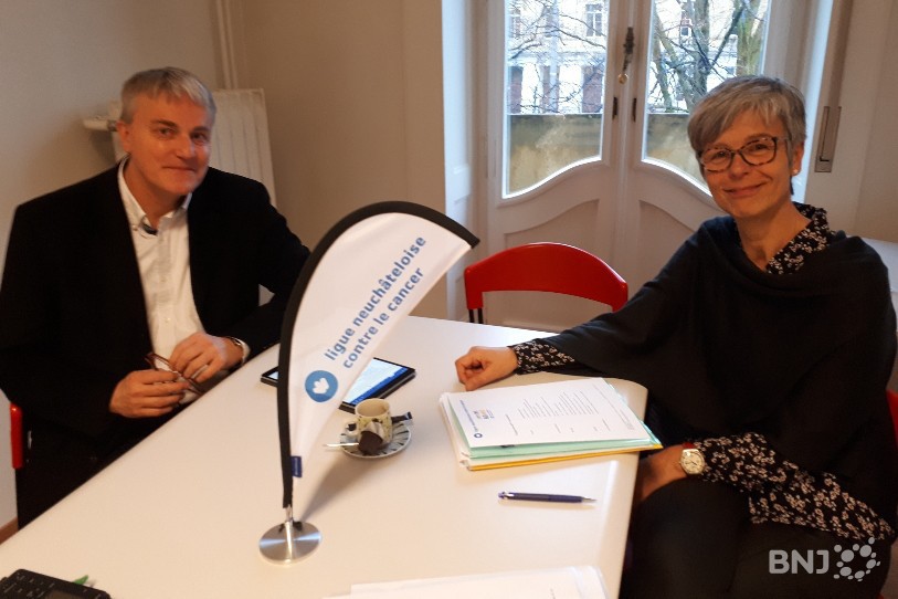 Alberic Bressoud et Christiane Kauffmann son respectivement président et directrice de la ligue neuchâtelois contre le cancer.