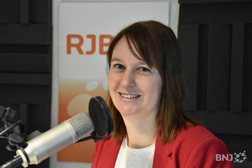 Emilie Schnegg lors de son passage dans les studios de RJB