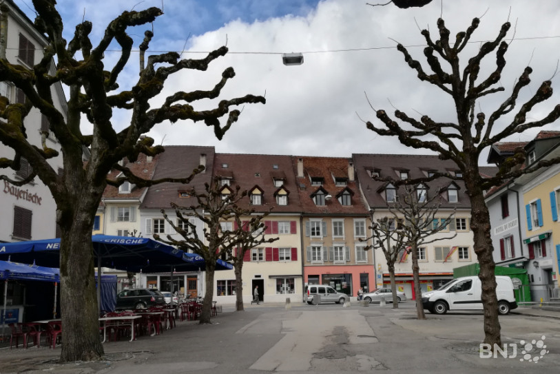 La place Roland-Béguelin à Delémont