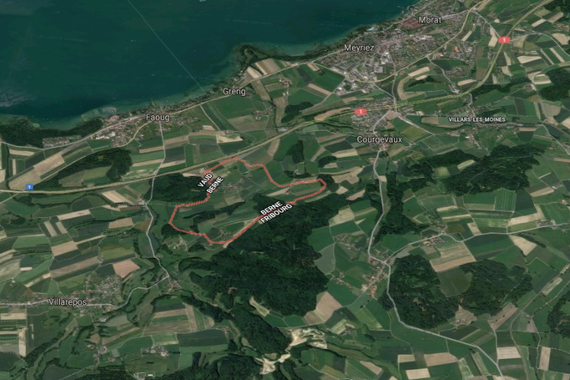 Clavaleyres est une commune bernoise enclavée entre le canton de Fribourg et le canton de Vaud. (Photo: Google maps)