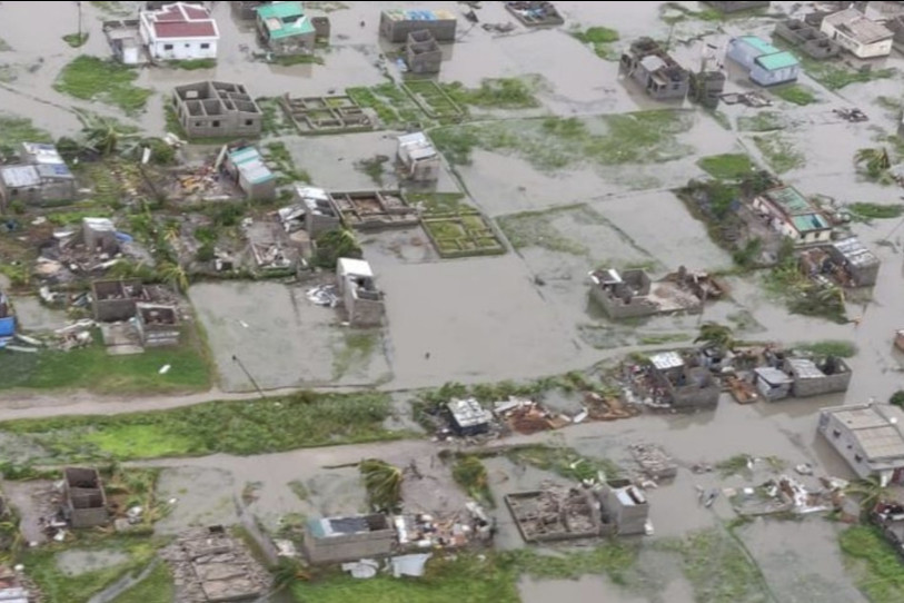 Le cyclone Idai a presque complètement détruit la ville de Beira au Mozambique. Photo : Cyclone Ocean Indien TV