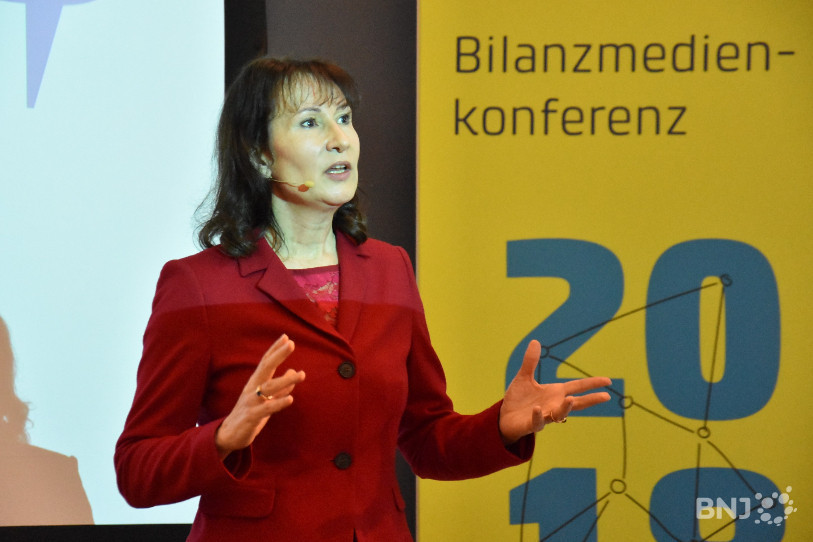 Suzanne Thoma, directrice de BKW, a parlé avec confiance de l'avenir de son groupe mardi à Berne.