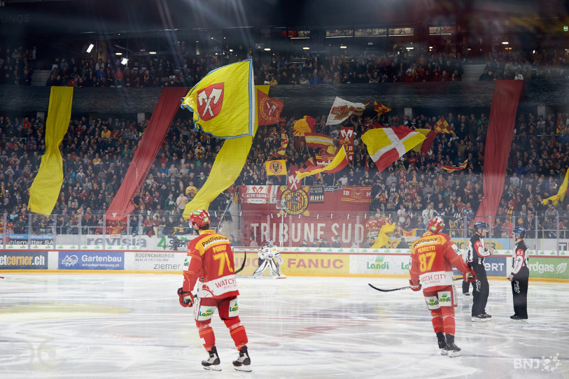 Les tribunes de la Tissot Arena ont vibré mardi pour la qualification du HC Bienne.