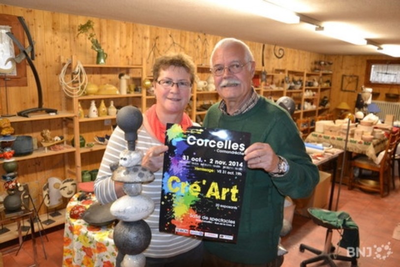 Michel et Lena Jenny, les organisateurs de l'exposition artisanale et artistique Cré'art.