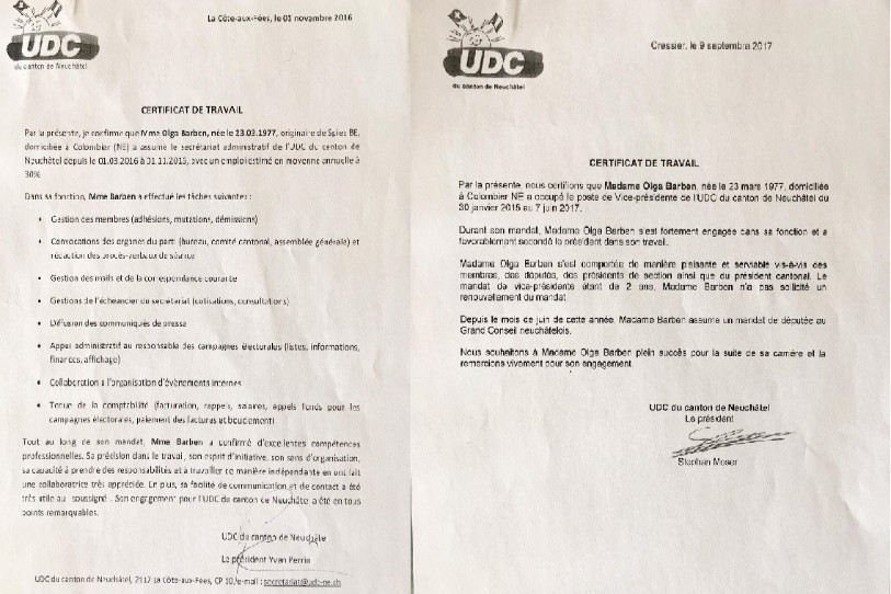Les compétences d'Olga Barben ont été reconnues par ses anciens présidents de parti.