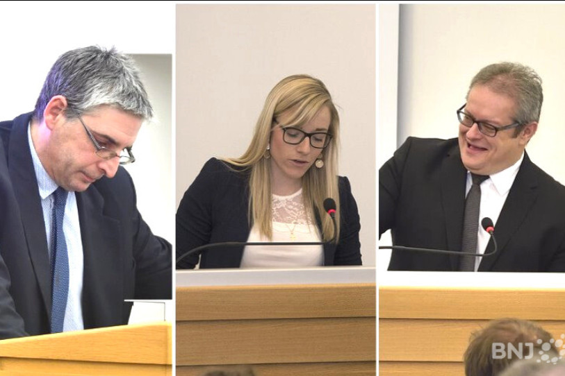 Les députés indépendants Yves Gigon, Pauline Queloz et Raoul Jaeggi (de gauche à droite).