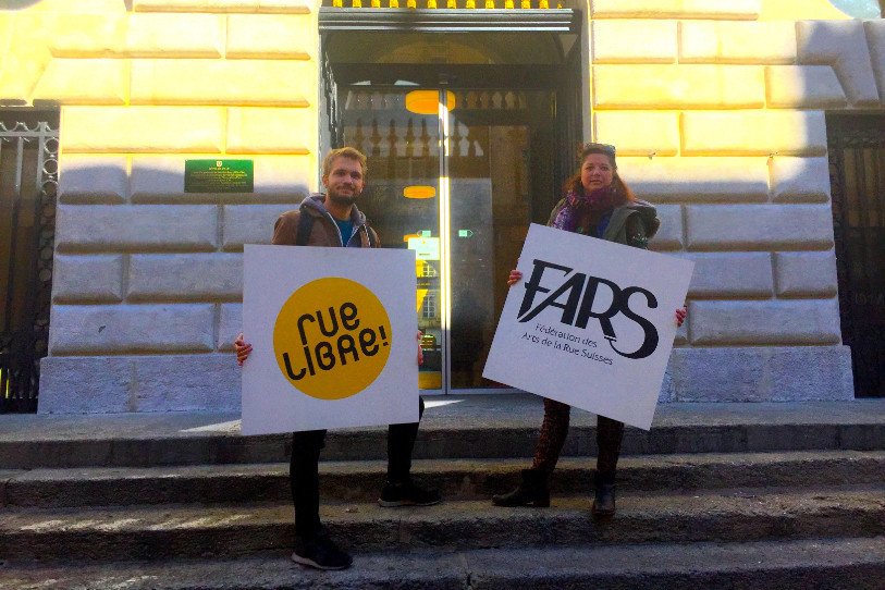 Les deux organisateurs de Rue libre! : Thomas Houle et Jennifer Wesse Moser.
