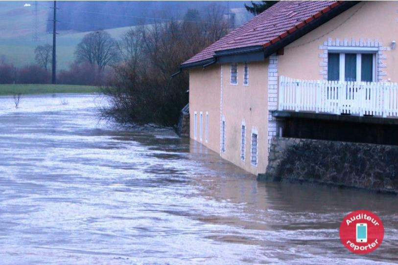 Une partie du Val-de-Travers s'est retrouvée sous l'eau en janvier 2018.