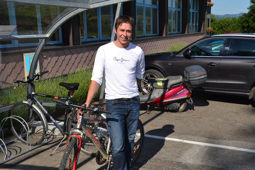 Olivier Lapaire participe à l'expérience à vélo au boulot
