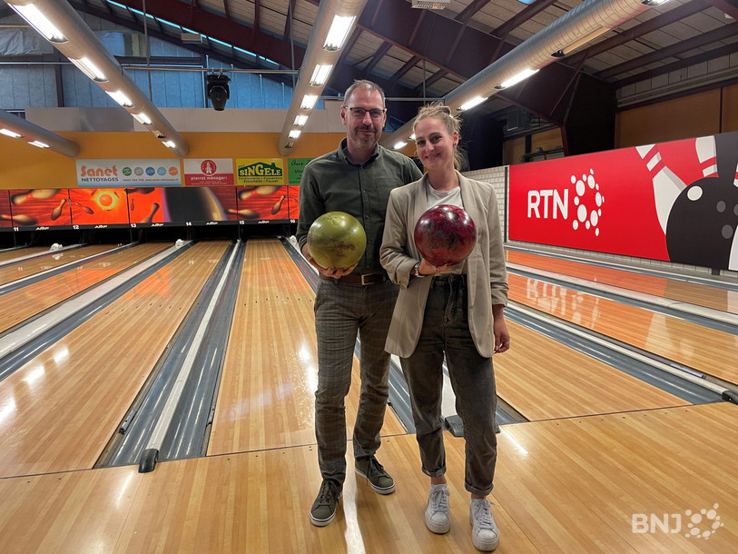 Gabriel Ozanon, président du Bowling Club La Chaux-de-Fonds et Maureen Chappatte, cogérante du XL Bowling.