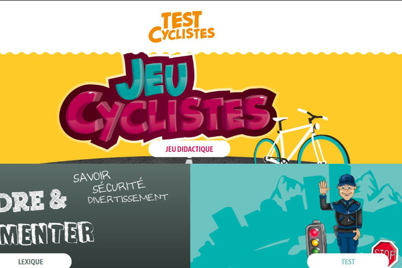 La plateforme permet de sensibiliser les enfants aux règles et aux dangers de la circulation à vélo. (photo:testcycliste.ch)