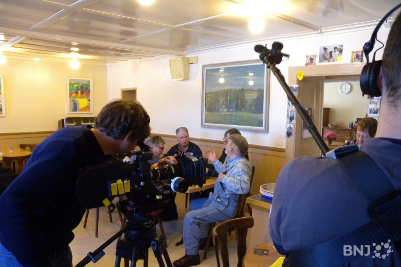 En plein tournage au restaurant le National, à Muriaux.