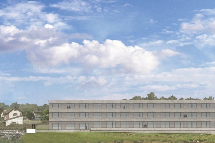 Le futur EMS Presqu'île Sorne sur le terrain des anciens Abattoirs (image: Ville de Delémont).