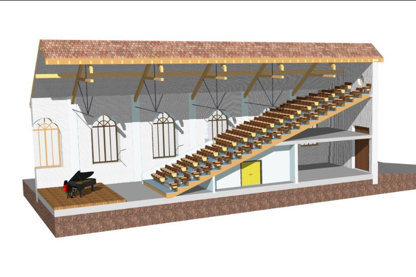 La Maison de la musique, présentée ici en coupe, devrait offrir 200 places, mais aussi une salle de répétition et divers locaux. (Image: www.mm-sti.ch)