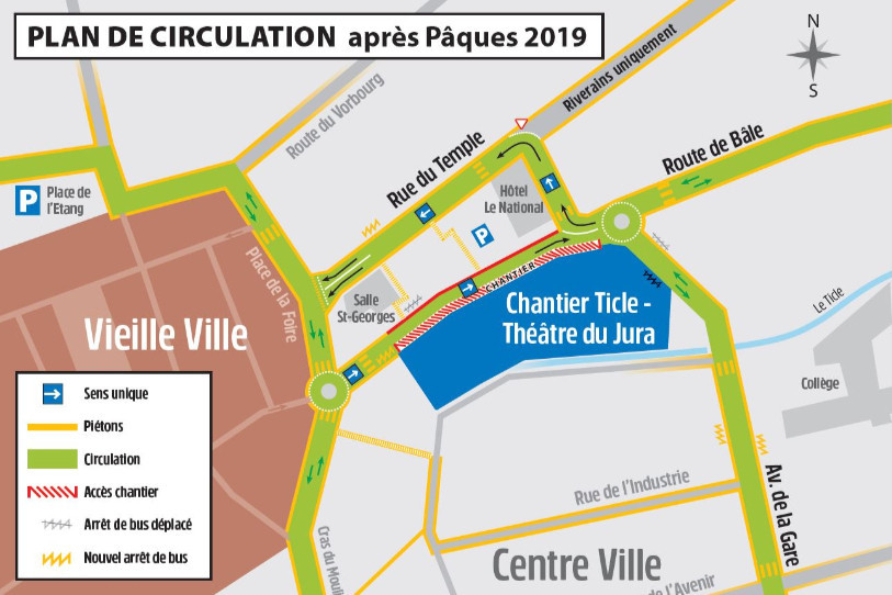 Le plan de circulation provisoire sera mis en place après Pâques.