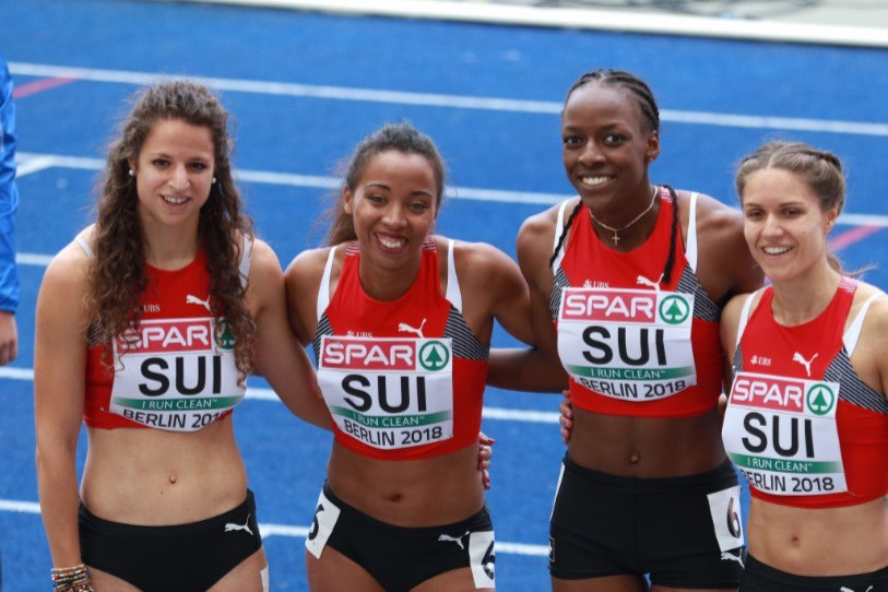 Fanette Humair (à gauche aux côtés de Rachel Pellaud) a goûté dernièrement aux joies internationales à Berlin et Glasgow.