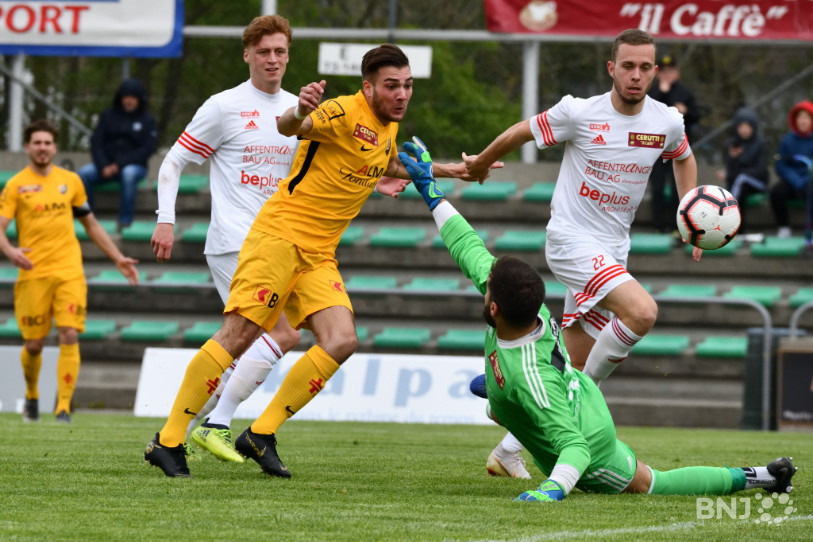 Emmanuel Mast marque le 1-0 pour les SR Delémont (photo : Georges Henz).