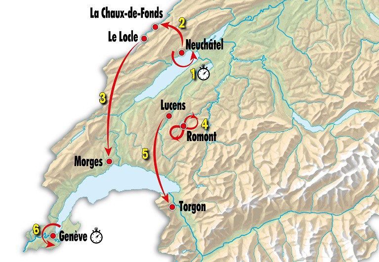 Le plan général du Tour de Romandie 2019