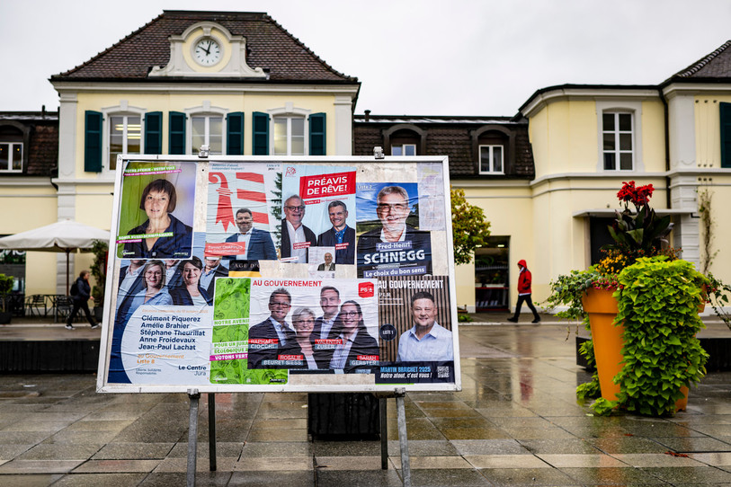 Nos journalistes seront présents en direct du Parlement et dans les stamms des partis pour recueillir les réactions et suivre le dépouillement. (Photo : KEYSTONE/Jean-Christophe Bott.)