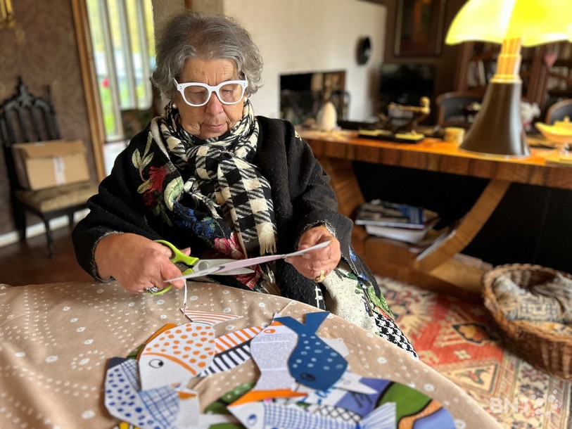 Jeanne-Marie Taillard a fabriqué elle-même les petits poissons qui distingueront les visiteurs inscrits au « Goumathlon ».
