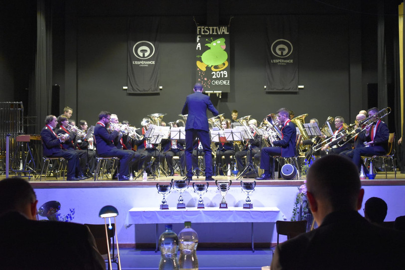 L'Ensemble de Cuivres la Covatte de Coeuve durant le Festival. (Photo : FFA)