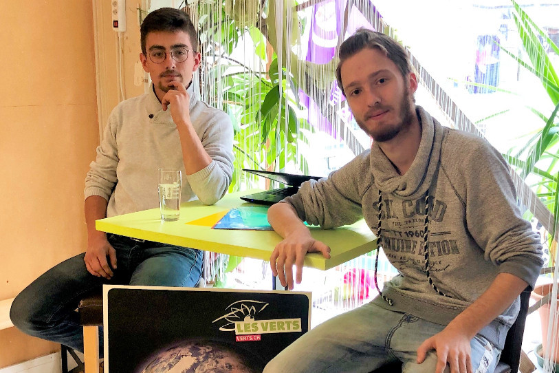 Tristan Davila, à gauche, et Jordan Gaignat, à droite, sont candidats au Conseil national. (Image : Jeunes Verts jurassiens) 