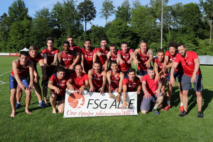 La joie des athlètes de la FSG Alle ce week-end à Hochdorf (photo : www.fsgalle.ch).