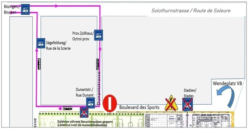 Les TPB ont revu leur itinéraire aux abords de la Tissot Arena durant la période du Vibez festival par mesure de sécurité.