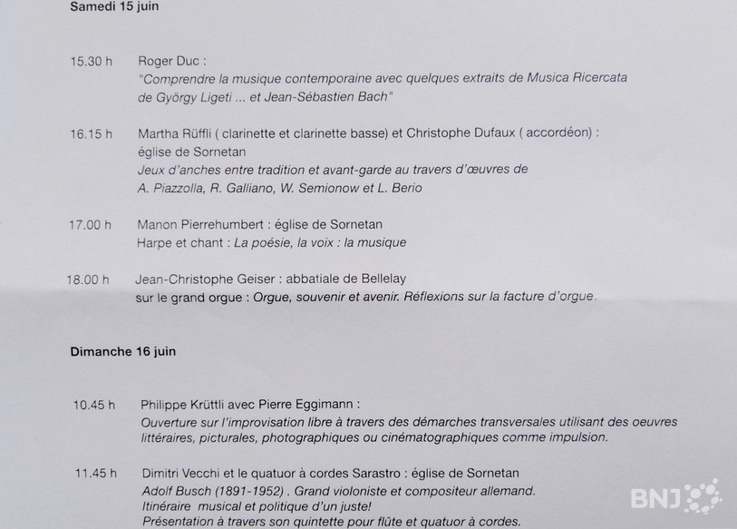 Le programme de ces journées d'étude et de rencontre 2019.