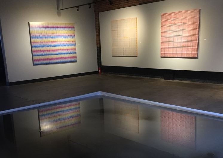 Rain, 2019 (Vinyl, water, ink), The Collective Gallery, Denver, CO. (Photo: lucienjeanpretre.com)
