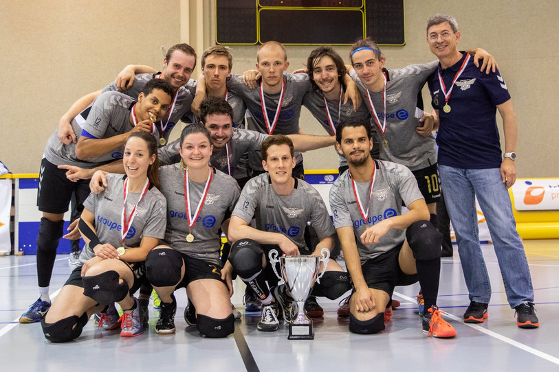 Les Val-de-Ruz Flyers sont champions de Suisse de tchoukball. ( photo : Facebook Swiss Tchoukball).