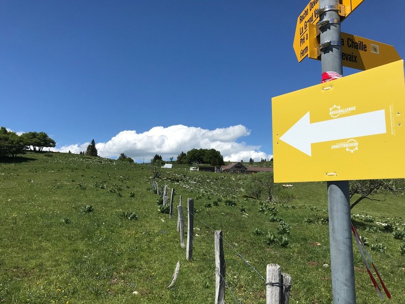 Le parcours de la course à pied est en ligne droite en Gorgier et La Roche Devant. Il s'achève dans les pâturages. 