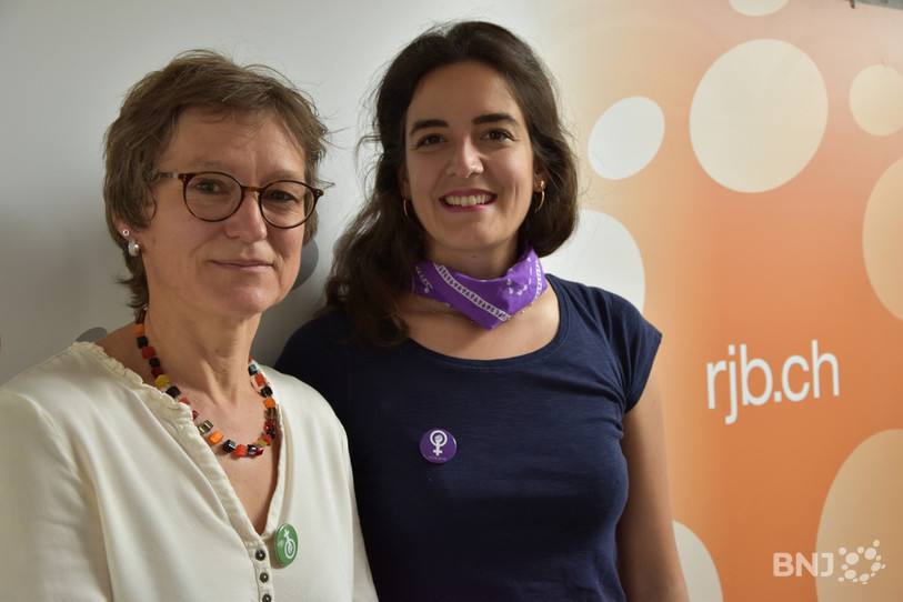 Les députées au Grand Conseil bernois, Moussia de Watteville (à gauche) et Maurane Riesen (à droite), étaient les invitées de La Matinale RJB en ce 14 juin, date de la grève des femmes.