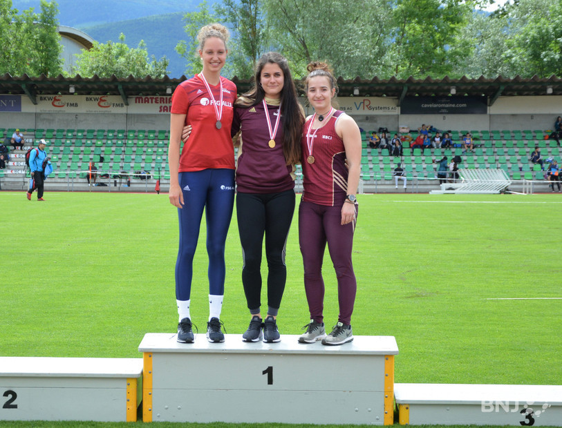 Le podium féminin du 100m.