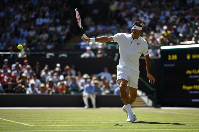 Le revers de Roger Federer a fait mal à Rafael Nadal (photo : Twitter Wimbledon).