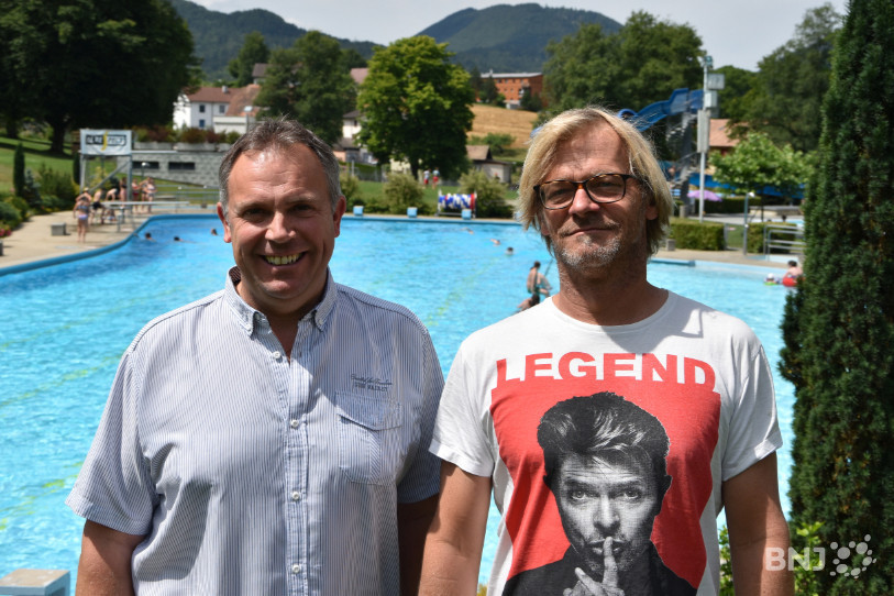 Jacques Stalder et Olivier Bueche étaient les invités du Journal des piscines de RJB en direct de Moutier.