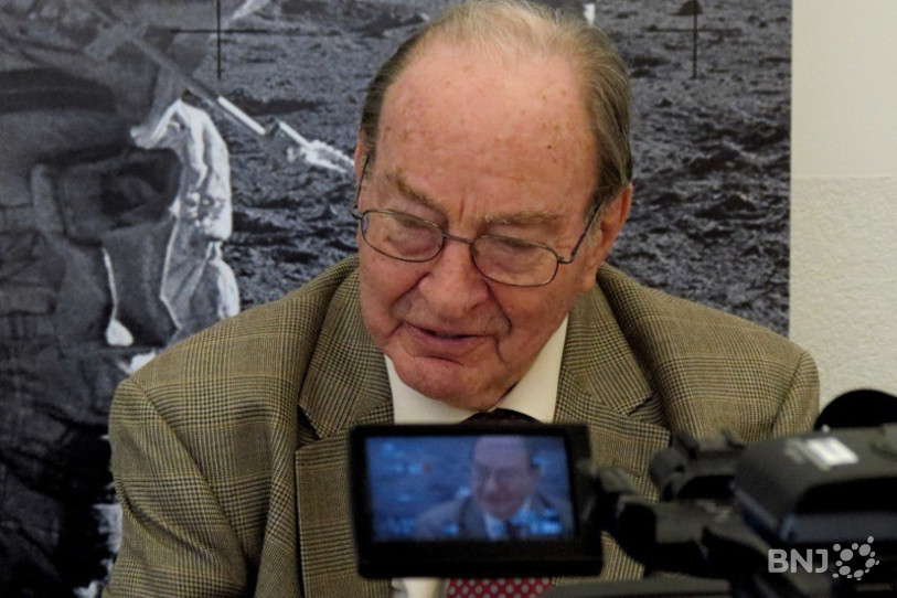 Edgar Mitchell était venu dans la région en 2014 pour témoigner de son expérience de marcheur lunaire sur la mission Apollo 14.