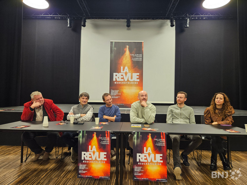 Une partie de l'équipe de la 5e édition de la Revue neuchâteloise a présenté les contours du spectacle satirique qui sera joué au début de l'année prochaine.