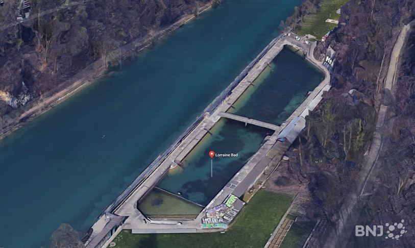 L'homme est entré dans l'eau à la hauteur de la piscine de Lorraine. (Photo: Google maps)