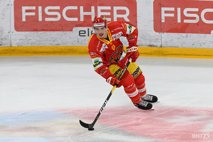 Damien Riat a inscrit le but de la victoire samedi pour le HC Bienne. (Photo: archives)