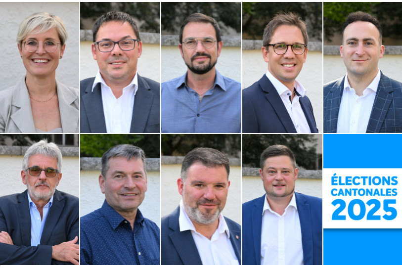 Ils seront huit candidats et une candidate à briguer un siège pour le Gouvernement jurassien lors du second tour. (Photomontage.)