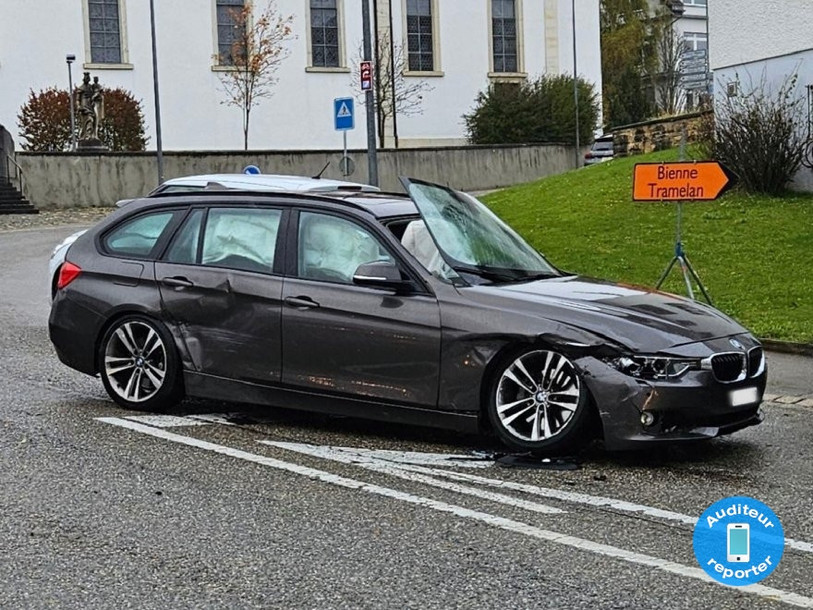 Un accident s'est produit aux Breuleux ce jeudi. (Photo : auditeur reporter).