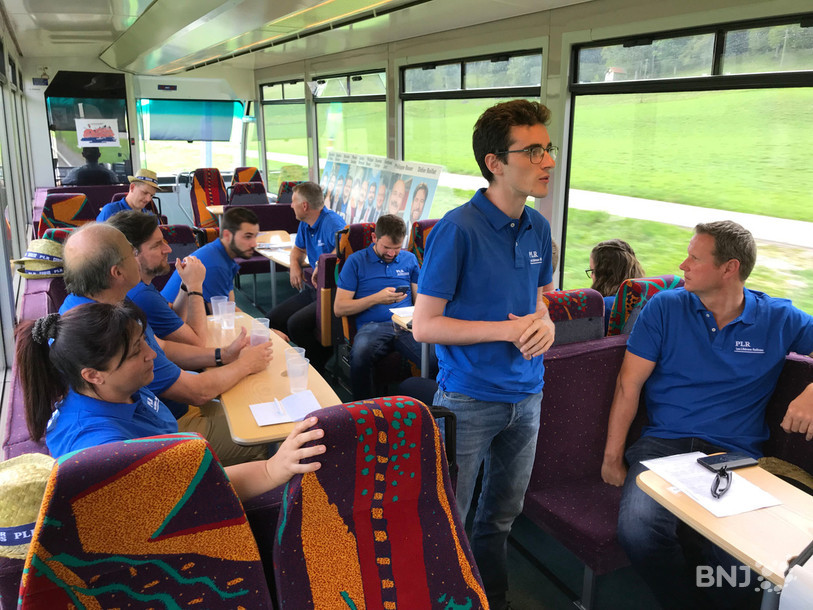 C'est dans le petit train rouge reliant La Chaux-de-Fonds aux Ponts-de-Martel que le parti libéral-radical neuchâtelois a présenté ses candidats aux élections fédérales du 20 octobre.