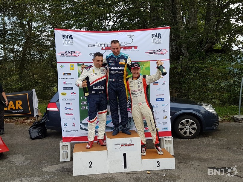 Le podium des Rangiers 2019 : Simone Faggioli (au centre), entouré de Christian Merli (à gauche de l'image) et Marcel Steiner.