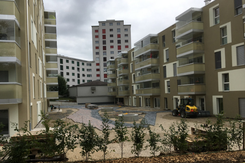 Une cour intérieure a été aménagée entre les deux bâtiments. (Photo : archives SP)