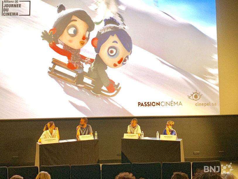 Le débat réunissait des professionnels du septième art. (De gauche à droite: la scénariste Stéphane Mitchell, le réalisateur de film pour enfant Frédéric Guillaume, le spécialiste de l’éducation aux médias Christian Georges et la distributrice Judith Repond).