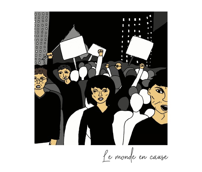 Rencontre avec de jeunes manifestants à Hong Kong (illustration : Caroline Toussaint).