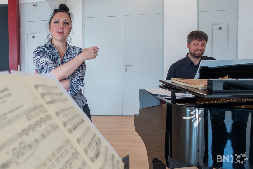 Bénédicte Tauran et Ulysse Fueter en répétition à la FARB