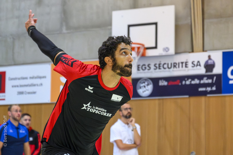 Quentin Zeller, ici sous les couleurs de Colombier Volley, a été sélectionné pour porter le maillot national. (Photo : Bertrand Pfaff)