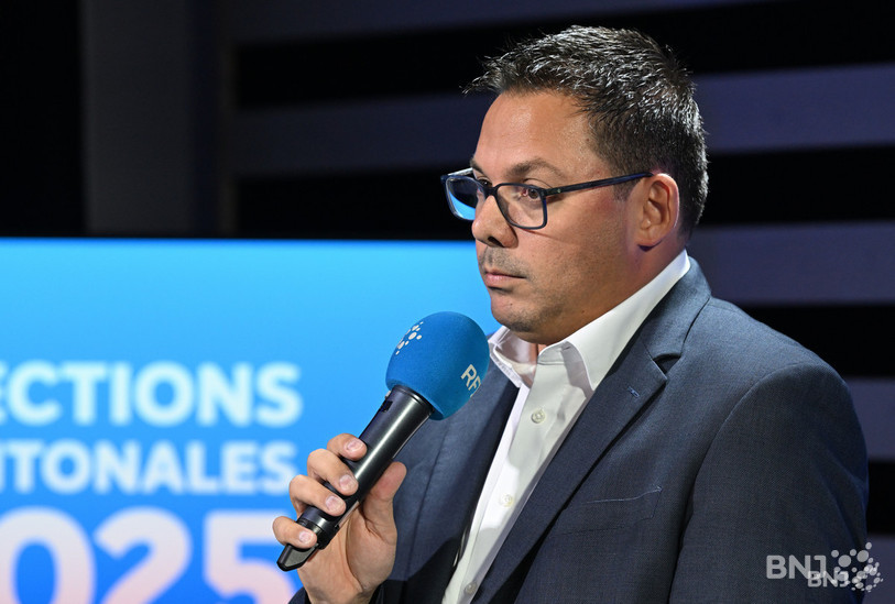 Stéphane Theurillat (Le Centre), en lice pour le second tour de l’élection au Gouvernement jurassien, était l’invité de « La Matinale » de RFJ ce lundi. (Photo : Georges Henz.)
